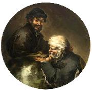 Salvator Rosa Heraklit und Demokrit oil